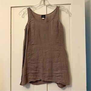 Eileen Fisher Taupe Linen Tank Top